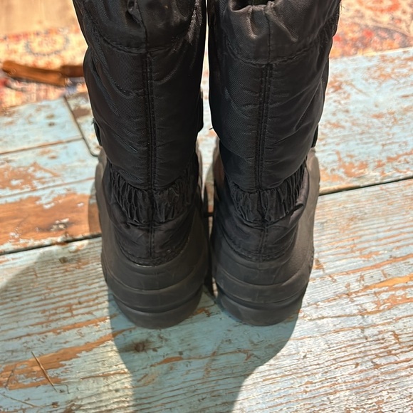 Sorel Youth Flurry Black Blue Pull On Snow Boot Kids Size 4 - Picture 3 of 5
